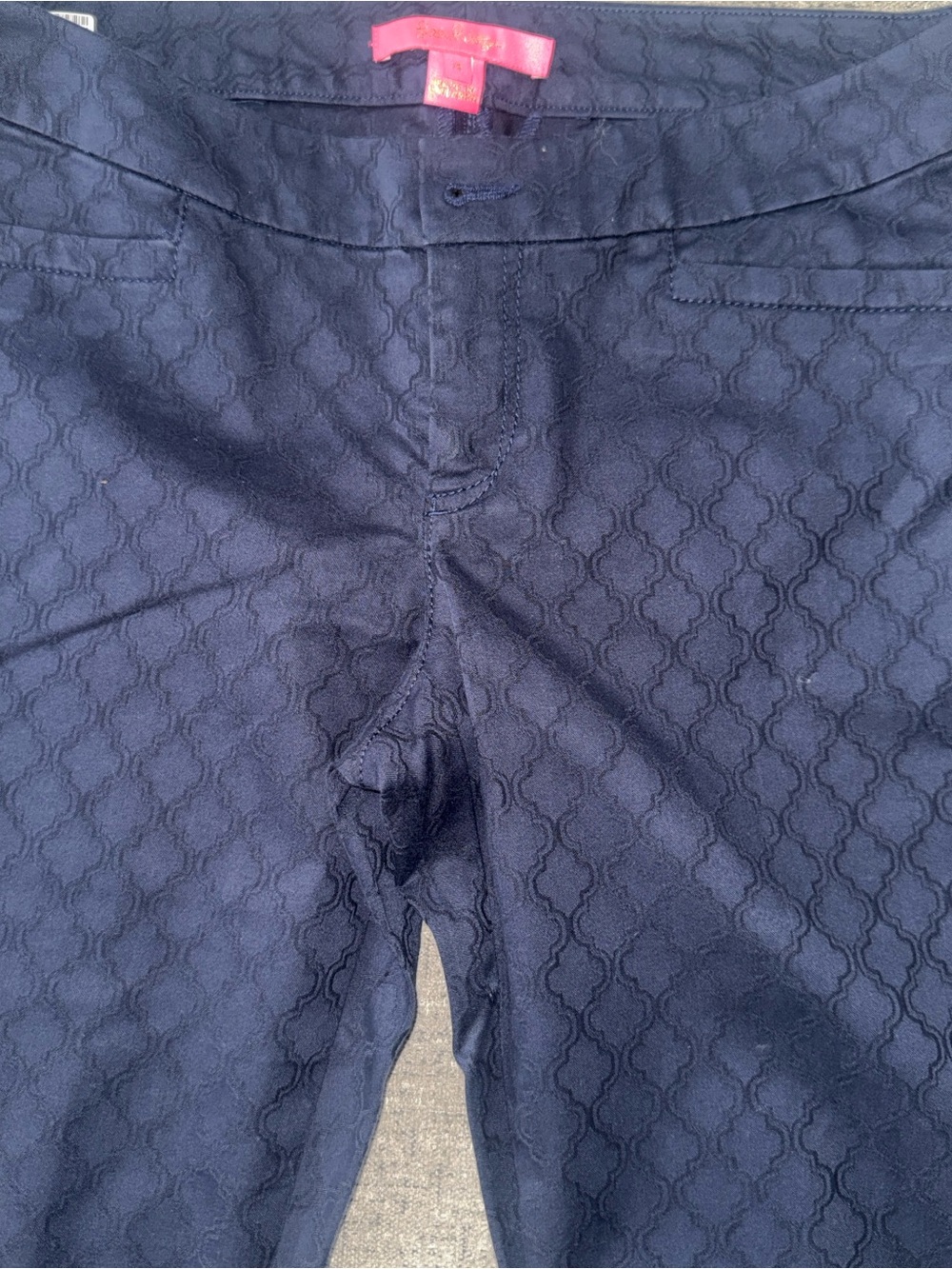 Lily Pulitzer Navy Textured Pattern Chinos